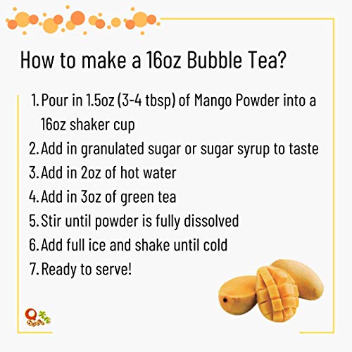 Qbubble Tea Powder, Mango, 2.2 Pound