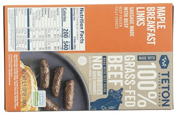 Teton Waters Ranch Grass-Fed Beef Maple Breakfast Links, 5.6 Oz