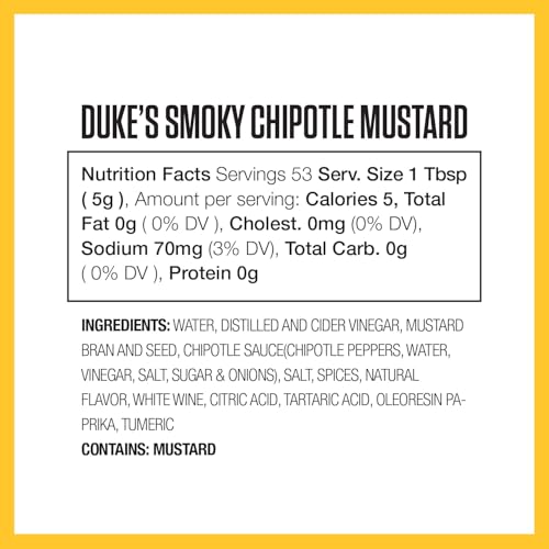 Dukes Smoky Chipotle Mustard 9.5 Ounce (Pack of 1)