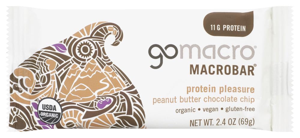Gomacro Organic Macro Bar, Peanut Butter Chocolate Chip, 12 Count