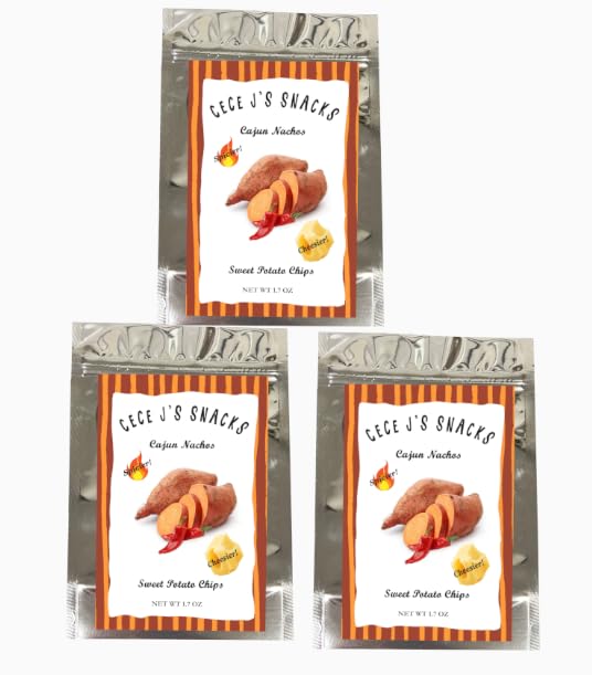 CeCe Js Snacks Sweet Potato Cajun Nacho Chips 3ct