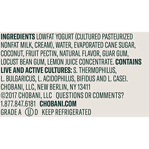 Chobani Low-Fat Greek Yogurt Coconut Blended 5.3oz 4-pack