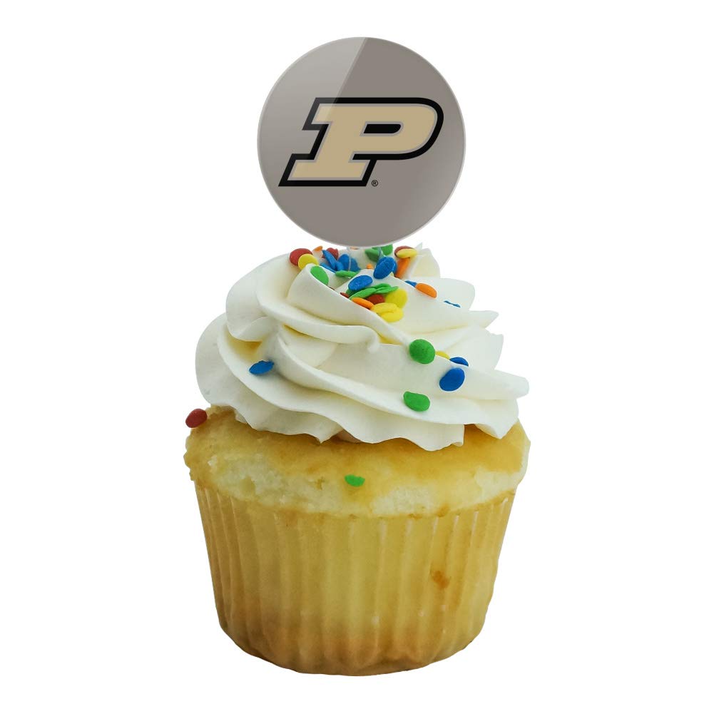 Purdue Boilermakers Logo Secondary Cupcake Picks Toppers Decoration Set Of 6
