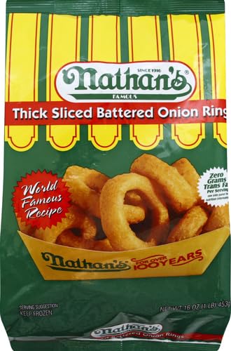 Nathans Famous Thick Sliced Battered Onion Rings, 16 Oz