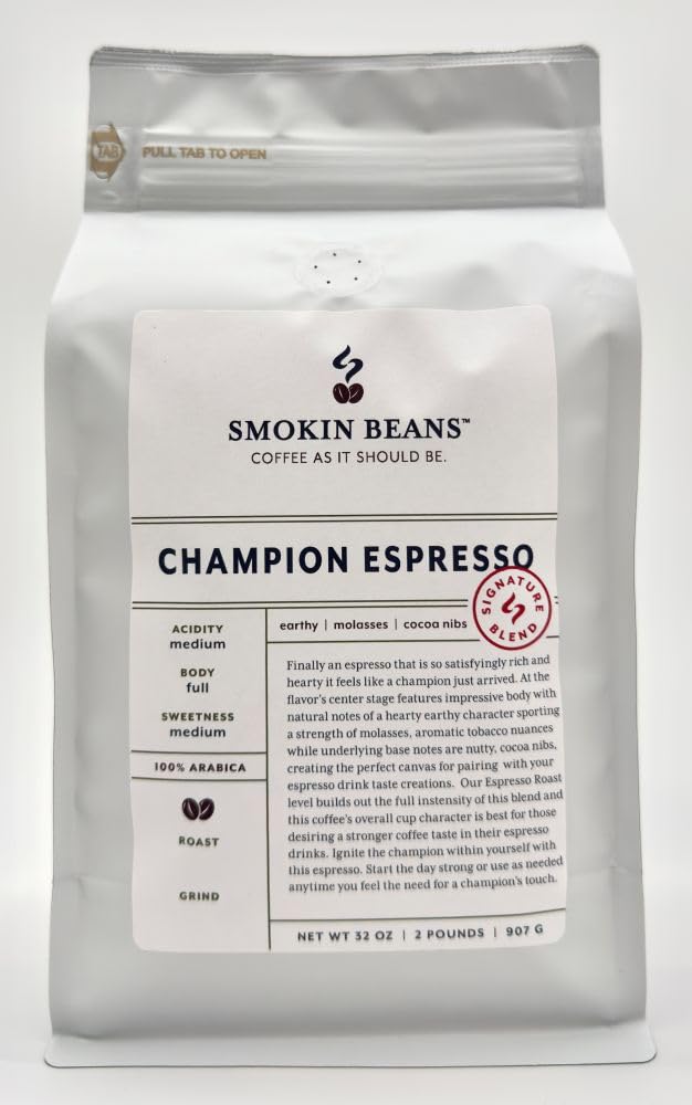 Smokin Beans Espresso Coffee, 2-Pound Champion Blend, Whole Bean, Premium Quality