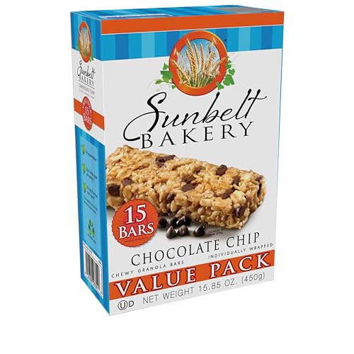 Sunbelt Bakery Chocolate Chip Chewy Granola Bars, 120-1.0 OZ Bars (8 Boxes)