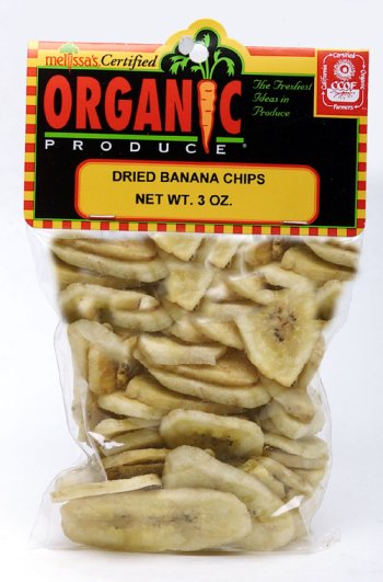 Melissas Organic Dried Banana Chips, 3 packages (3 oz)