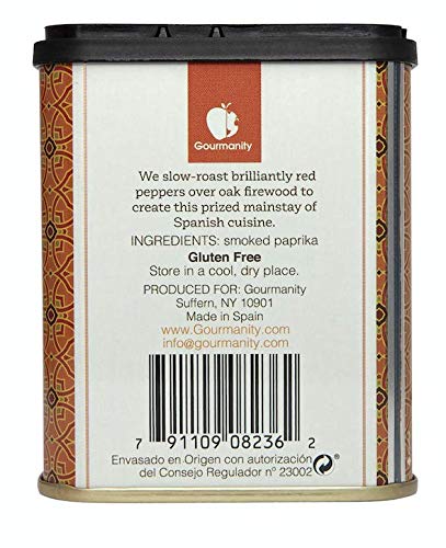 Gourmanity Spanish Sweet Smoked Paprika Powder, 2.5 oz, Oak Wood Smoked, Gluten Free, Kosher