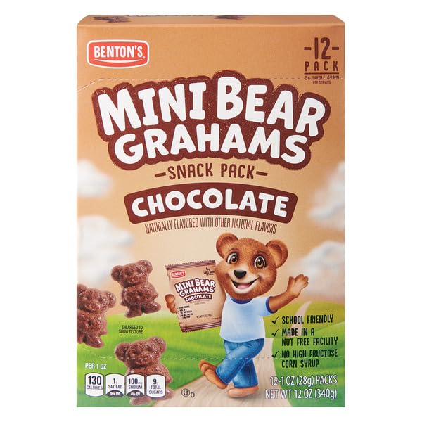 BentonS Mini Bear Chocolate Graham Snack Packs | 12 Oz (2-Pack 24 Oz Total)