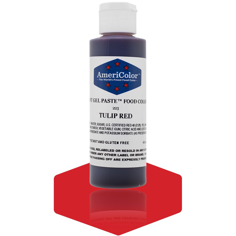 Americolor Soft Gel Paste Food Color, 4.5-Ounce, Tulip Red