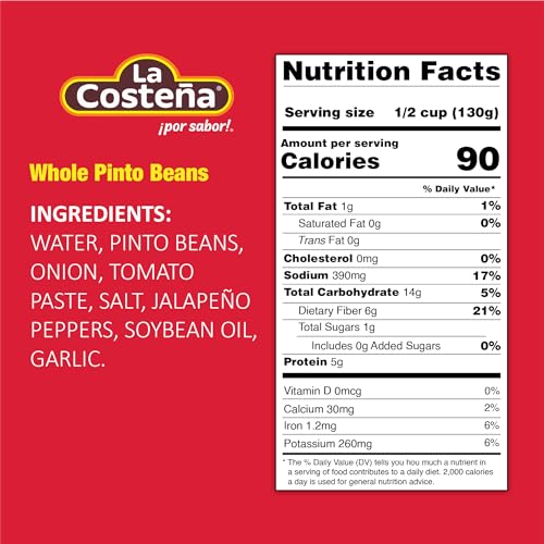La Costea Whole Pinto Beans, 1.4 Pound Can (Pack Of 12)