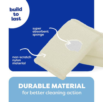 Multi-Purpose Scouring Pad By Scrub-It - Non-Scratch Cleaning Dobie Pads For Pots, Pans, Dishes, Utensils & Non-Stick Cookware -