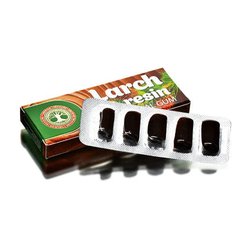 Siberian Treasure Siberian Larch Resin Natural Gum, Non-GMO, Sugar-Free, 5 Packs (25 Pieces) – 5 Count Size