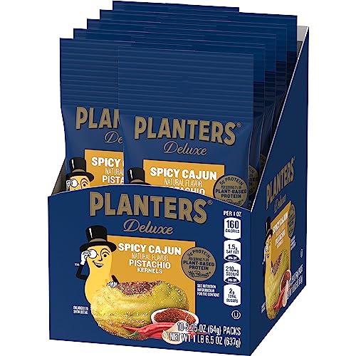 PLANTERS Spicy Cajun Pistachio Kernels, 2.25 oz Pack, Pack of 10
