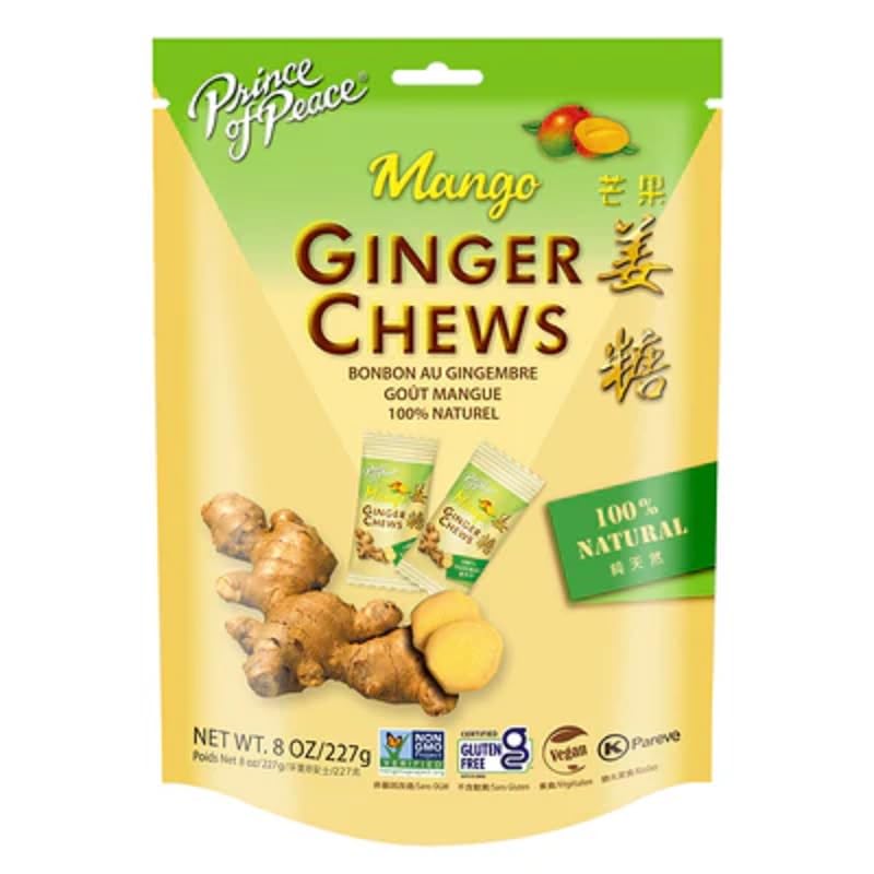 Prince of Peace Ginger Chews, Mango, 8 OZ