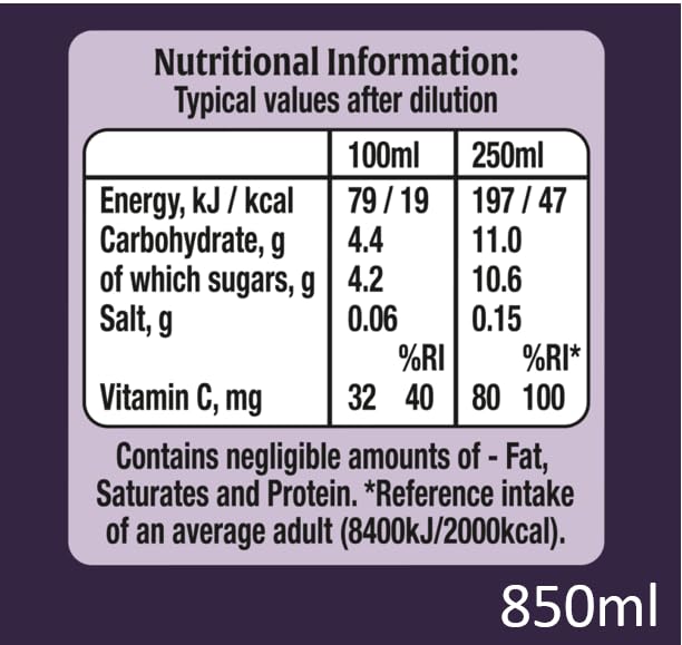 Ribena Blackcurrant Juice 28.74 Ounce