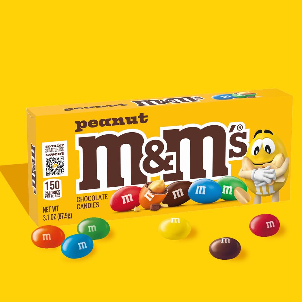 M&MS Peanut Chocolate Candy Movie Theater Box 3.1-Ounce Box