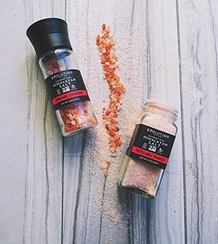 Evolution Salt - Himalayan Pink Salt, Refillable Glass Shaker, 5 oz