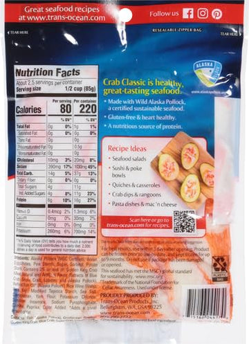 Trans-Ocean Products, Crab Classic Flake, 8 oz