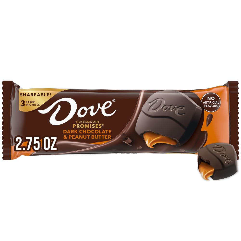 Dove Large Promises Dark Chocolate Peanut Butter Candy 2.75 Oz Pack