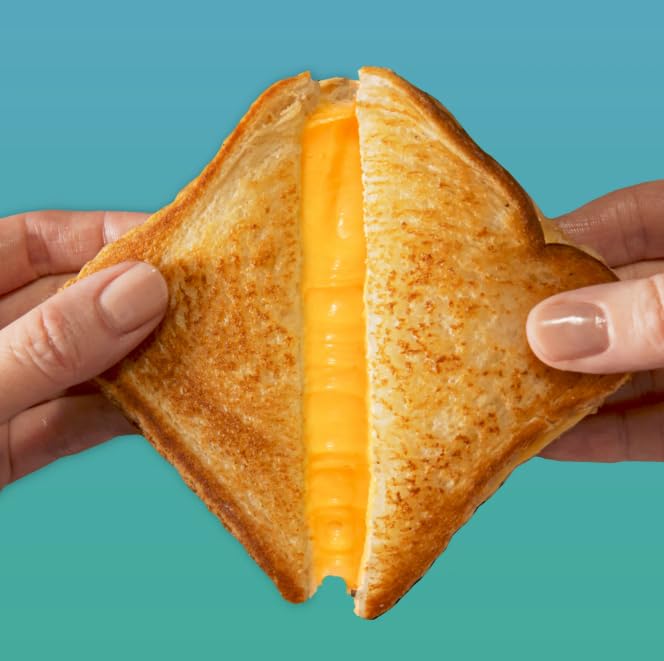 Lilys Toaster Grills - American Cheese Sandwich - Frozen Meal, 2 Pack - Pack of 6