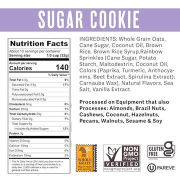 Uncle Crumbles Granola, Gluten-Free, Non-GMO Project Verified, Kosher, 16g of Whole Grains Per Serving, Sugar Cookie, 11 oz