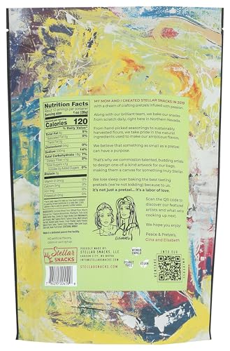 Stellar Snacks Pretzel Braids, 12 OZ Large Bag - Vegan, Kosher, Non-GMO Rods, Twists, Sticks (12 Oz, Bold & Herby)