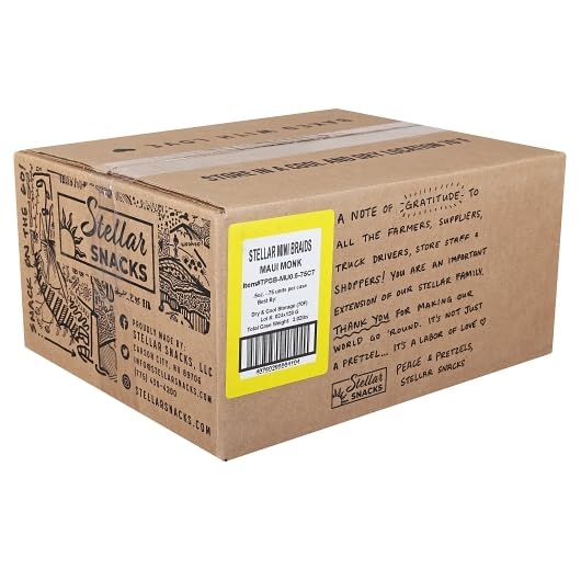 Stellar Snacks Mini Pretzel Braids Maui Monk 0.5 Ounce (Pack of 75) Vegan Friendly Kosher Non-GMO (0.5 Oz Maui Monk)