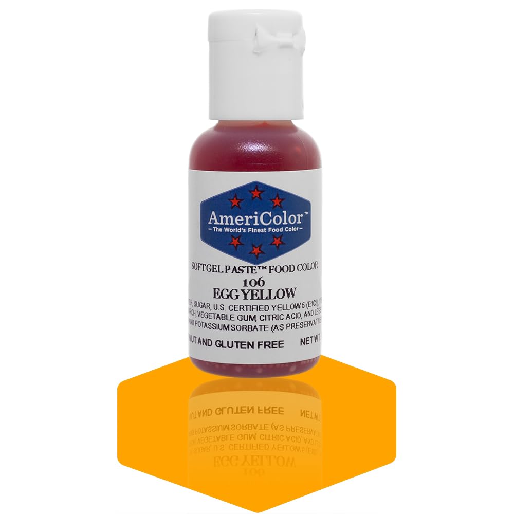 AmeriColor, Egg Yellow, .75 Ounce Bottle, Soft Gel Paste Food Color