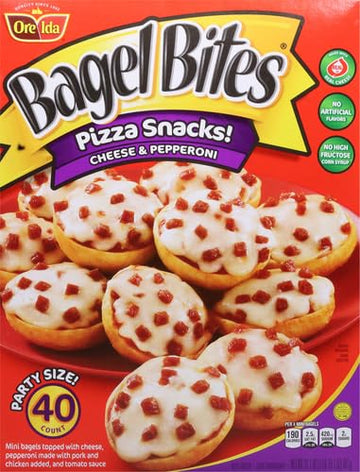 Bagel Bites Cheese & Pepperoni Mini Pizza Bagel Frozen Snacks, 40 ct Box
