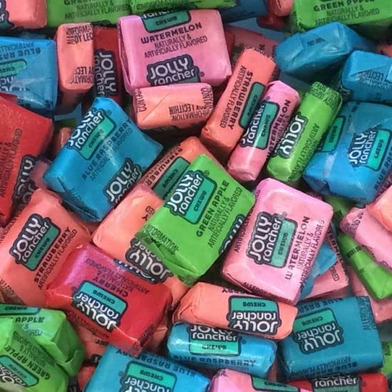 Jolly Rancher Chews - 2 lb Bag Bulk Candy, Individually Wrapped 5 Flavor - Queen Jax Assortment
