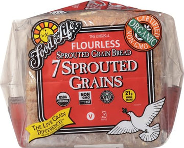 Food For Life Flourless Sprouted Grain Bread, 7 Grain, 24 oz (Frozen)