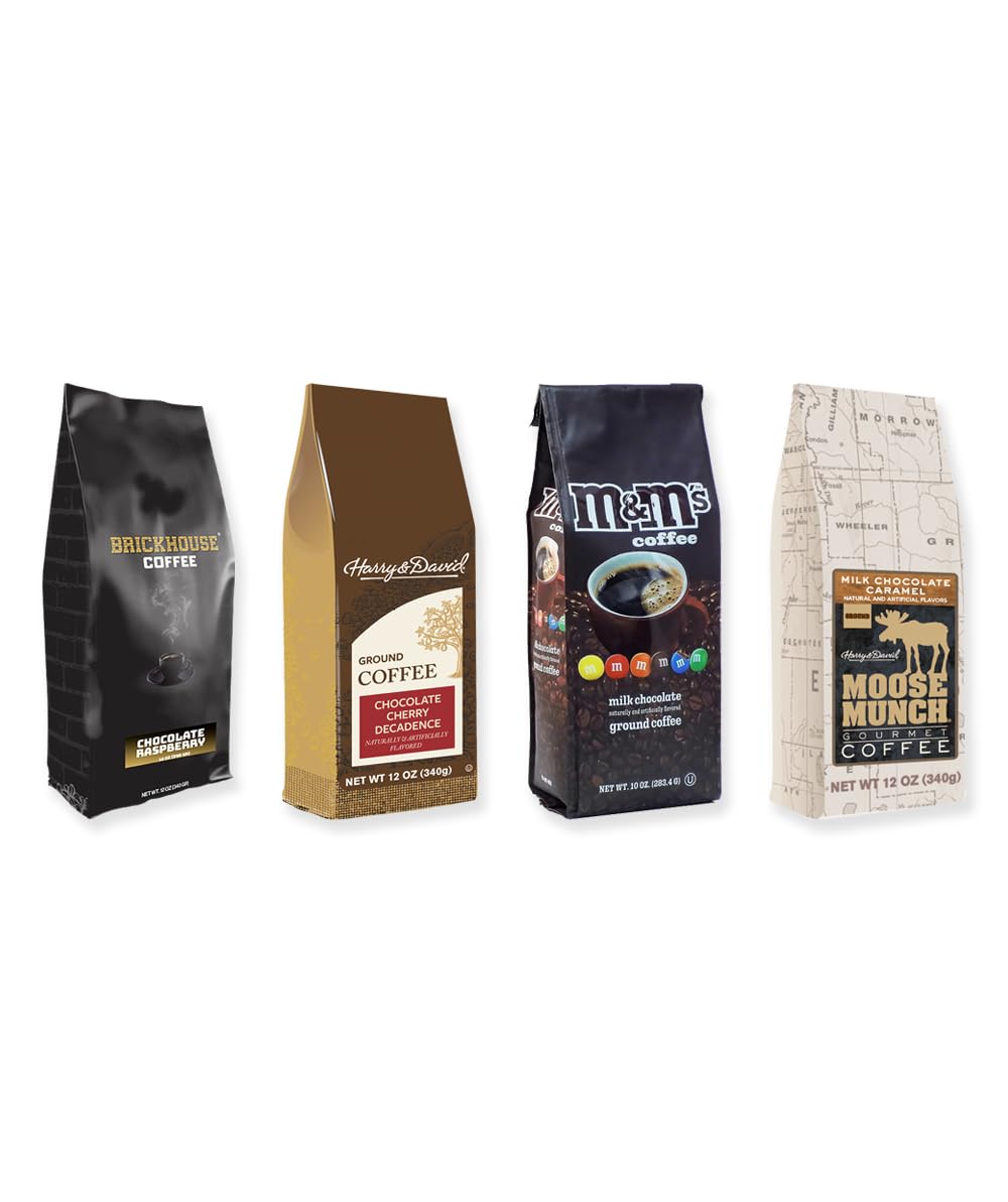 Chocolate Lovers Coffee Bundle Flavored Ground Coffee 4 Bags Medium Roast
