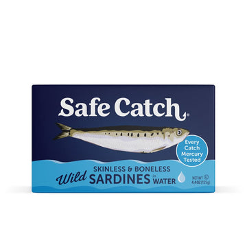 Safe Catch Wild Sardines in Water Skinless Boneless Wild-Caught Sardine Fillets Lowest Mercury Limit, Keto Food Kosher Non-GMO S