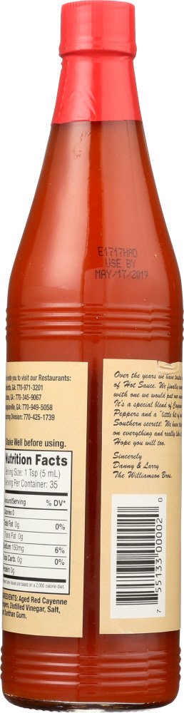 WILLIAMSON BROTHERS Hot Sauce, 6 Fl Oz