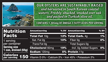 Crown Prince Natural Smoked Oysters In Pure Olive Oil, 3-Ounce Cans (Pack Of 18)