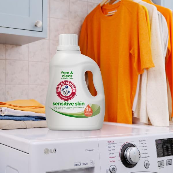 Arm & Hammer Liquid Laundry Detergent, Sensitive Skin, 33 Loads, 33 Fl Oz