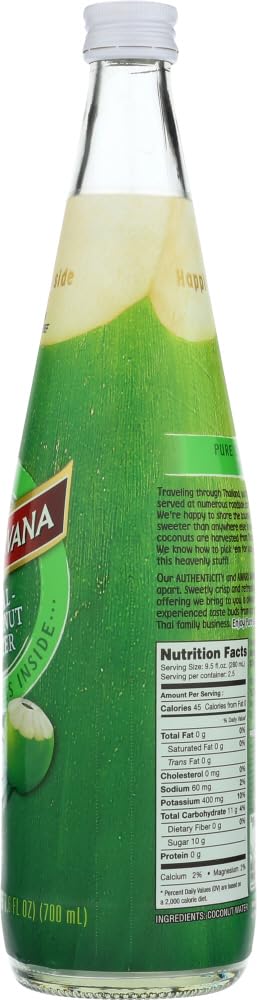 Taste Nirvana Coconut Water 23.6 Ounce Bottles 6 Count