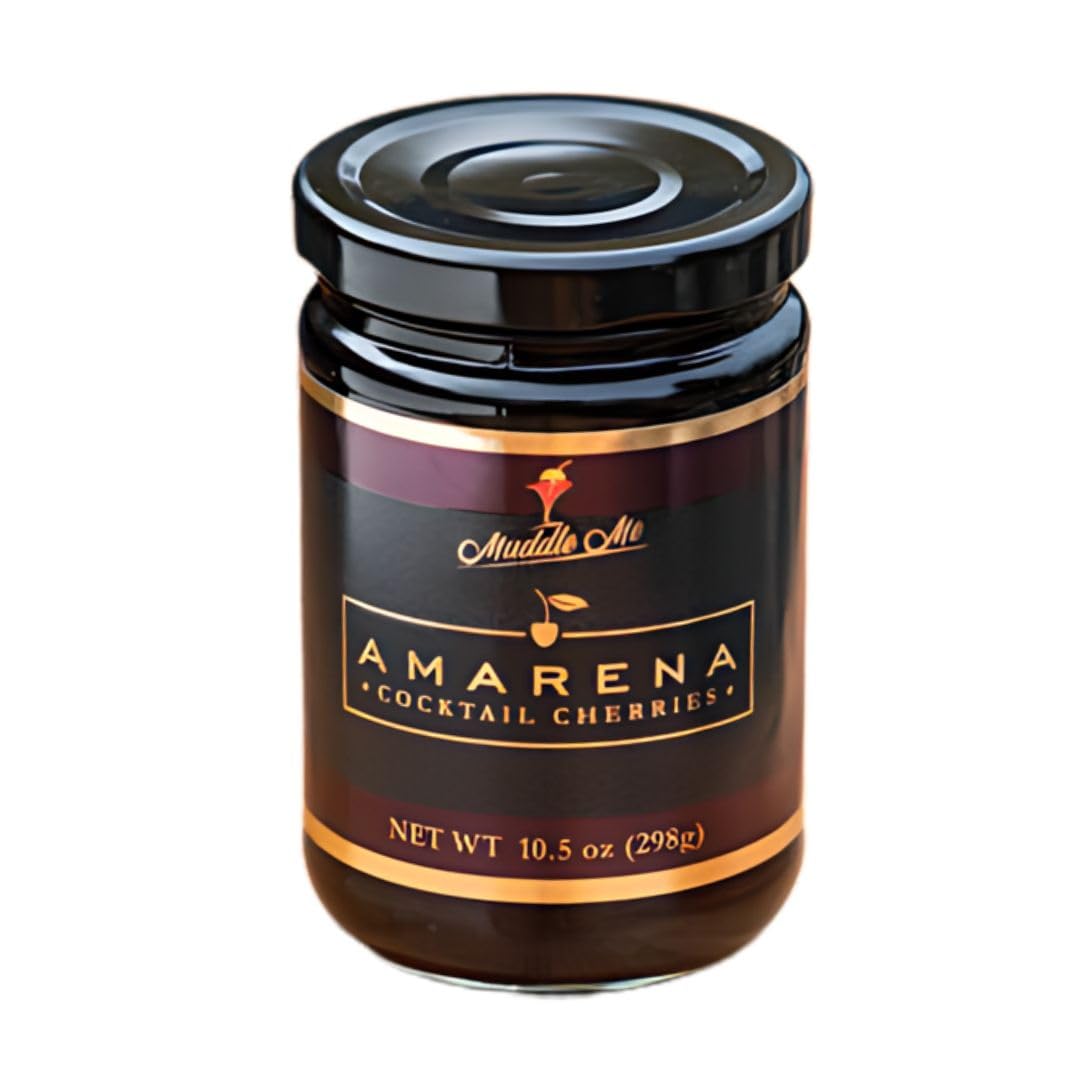 Forest Floor Foods Amarena Mixed Flavor Cherries - Bold & Luscious Dark Cherry Intensity In Velvety Syrup Classic Italian Style 10.5 Oz Jar