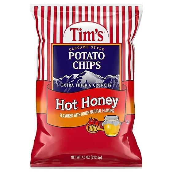 Cascade Style Hot Honey Potato Chips 7.5 oz (Pack of 4)
