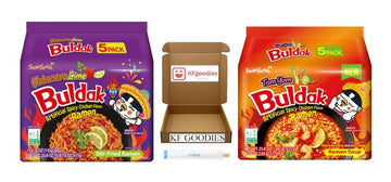 Samyang Buldak Hot Spicy Chicken Ramen Noodle Korean Stir-Fried Ramen, Tomato Pasta Flavor, 5 Pack For Each Flavor (10, Tomato)