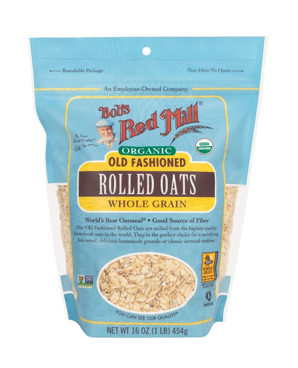 Bob's Red Mill Organic Oats Rolled Regular, 16 Ounce (Pack of 4)