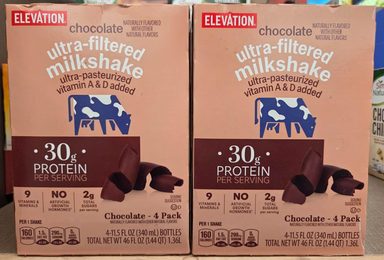 Elevation Ultra-Filtered Milkshake Chocolate 46fl oz 1.36L (Two Boxes)