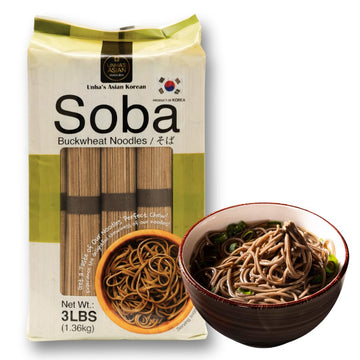 Unha s Japanese Soba Noodles, Air Dried Buckwheat Noodle, 3 Simply Ingredients, 3-Pound (Pack of 1) for Cold or Hot Soup Produc