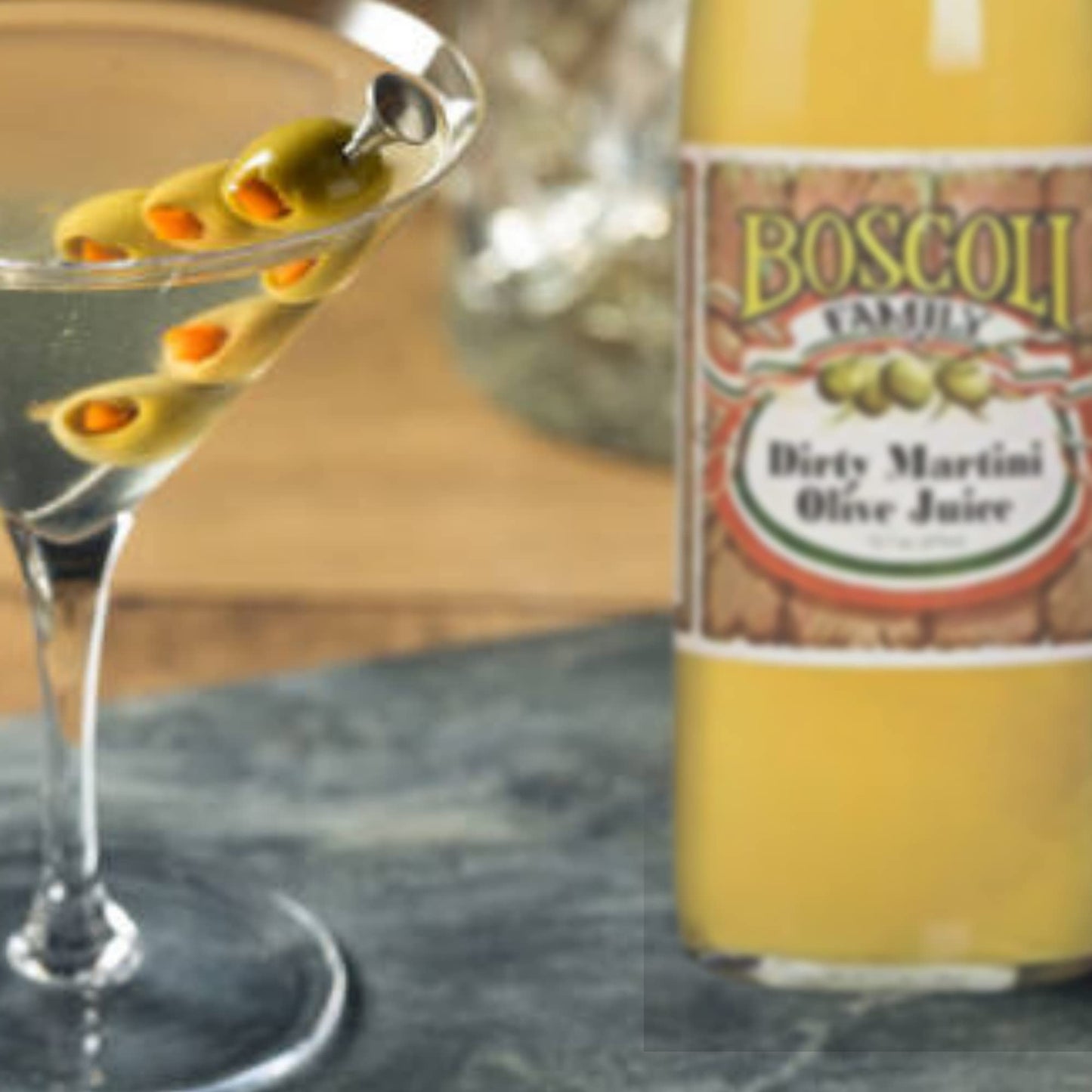 Boscoli Dirty Martini Olive Juice, 12.7 Fl Oz, Pack of 2