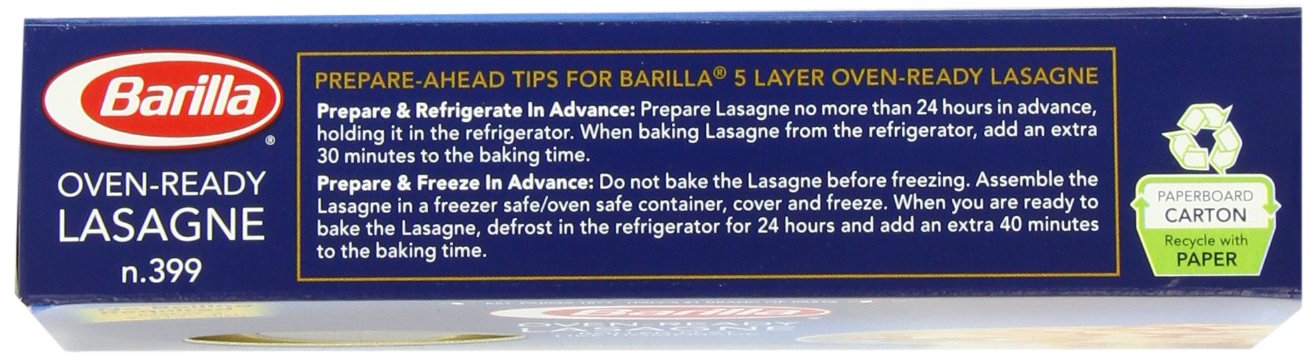 Barilla Pasta, Oven-Ready Lasagne, 9 Ounce (Pack of 4)