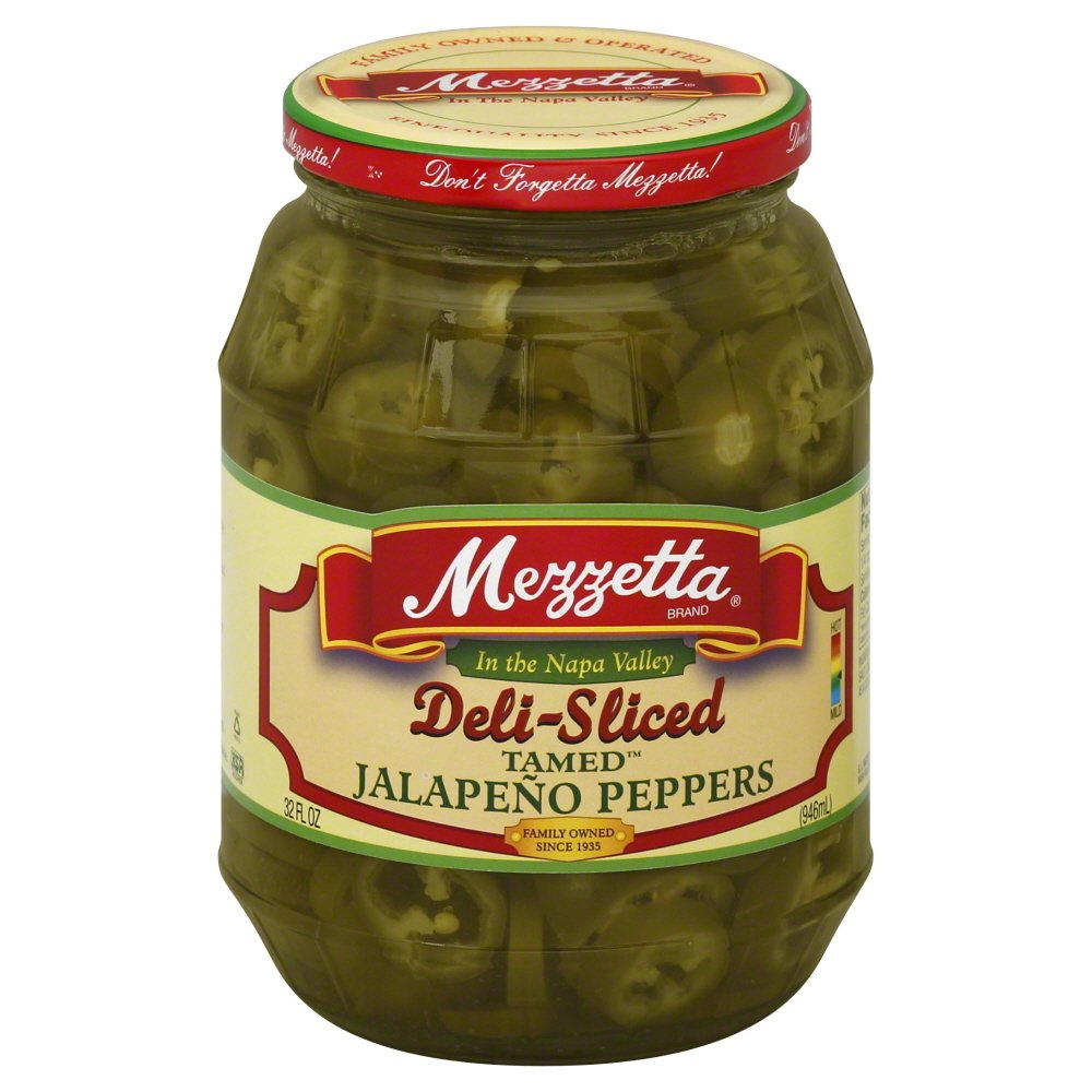 Mezzetta Jalapeno Peppers, Deli-Sliced, Tamed 32 oz