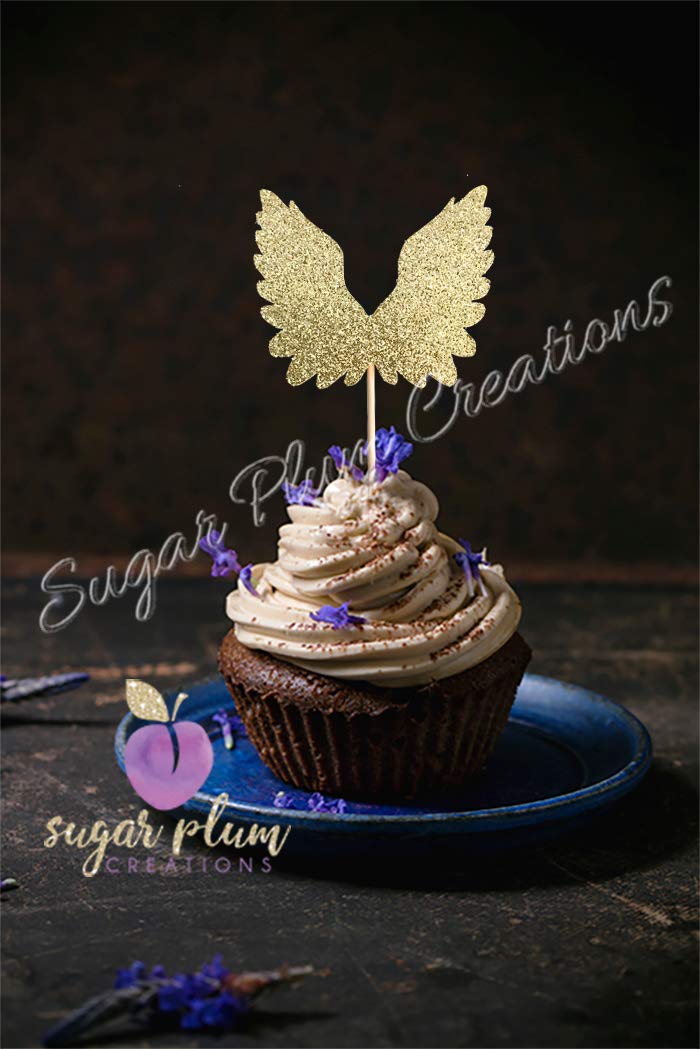 Set of 12 Angel Wings Cupcake Toppers