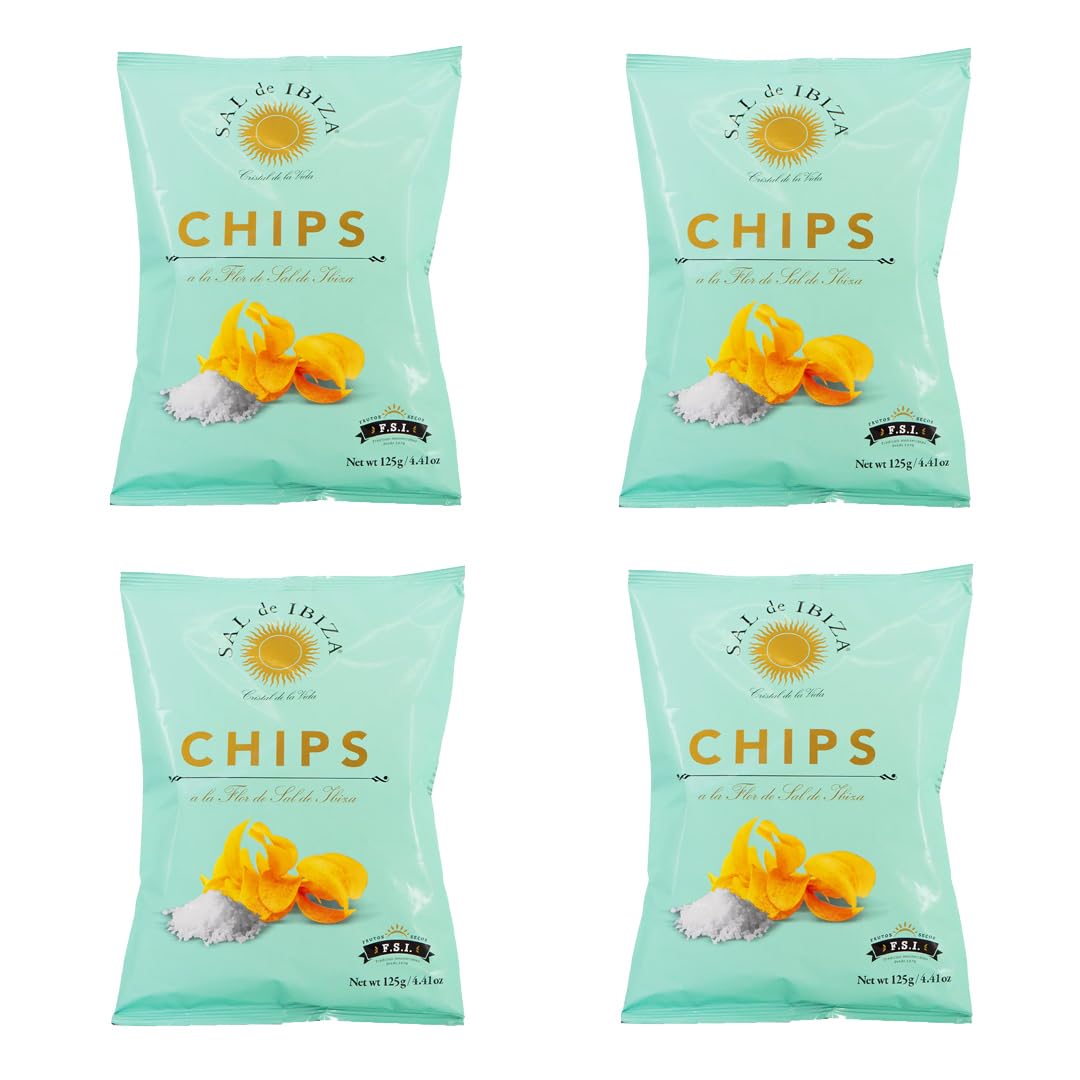 Sal de Ibiza Fleur de Sel Potato Chips - 4.4 oz Bags (4-Pack)