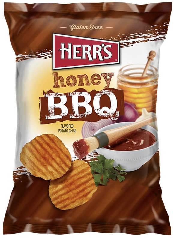 Herrs Honey BBQ Potato Chips, 1 Oz. (Pack of 42), Brown, Model 72600008861